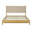 Cadre de lit plateforme en bois d'hévéa de qualité supérieure, cadre de lit grand avec tête de lit inclus, lit Mid-Century moderne de couleur beige-1544242414-1544242413