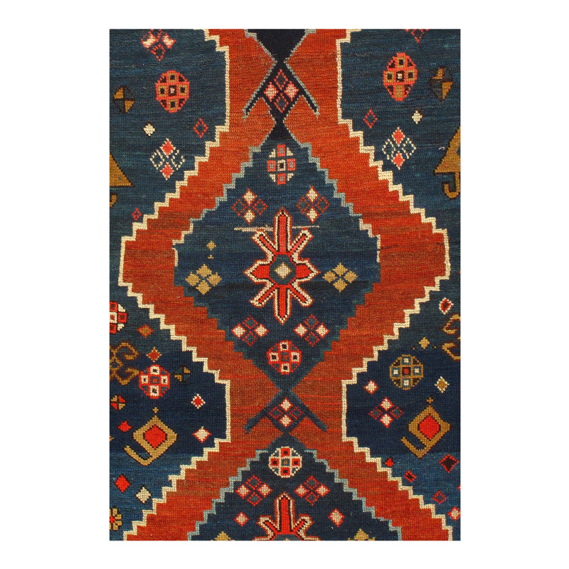 Tapis unique noué à la main de style traditionnel rouge de 3 pi 8 po x 7 pi 6 po Nasra