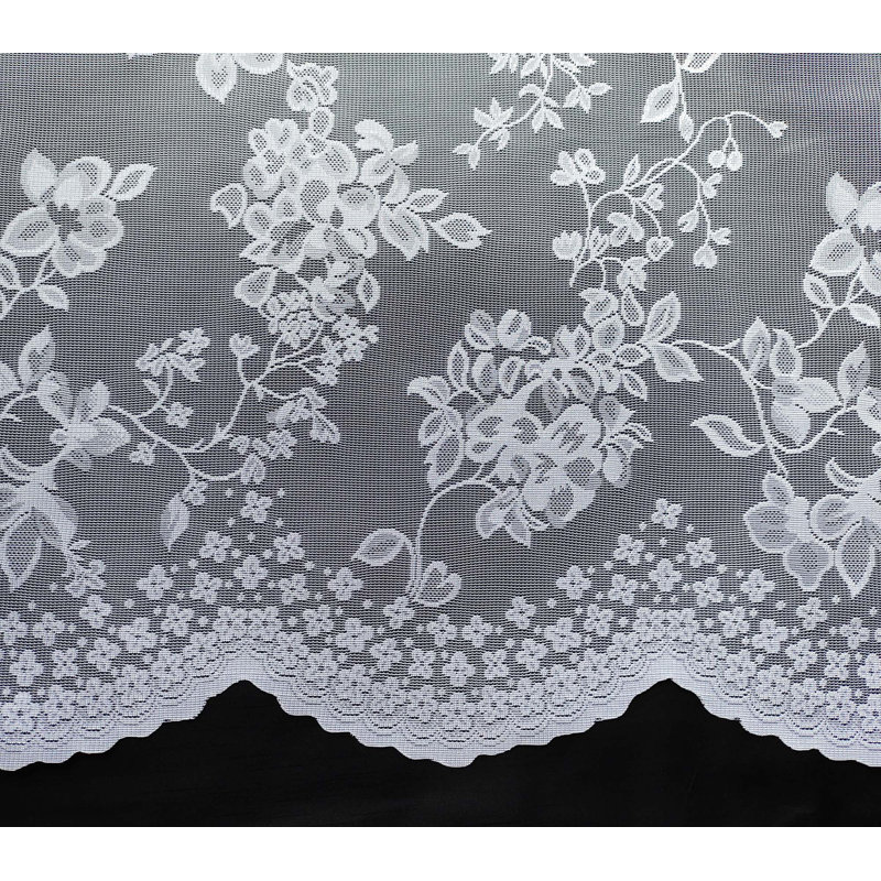 Womack Lace Semi Sheer Curtain Single Panel, 400cm Width x 229cm Drop