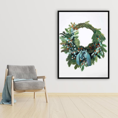 Christmas wreath - 36"x48" Framed canvas