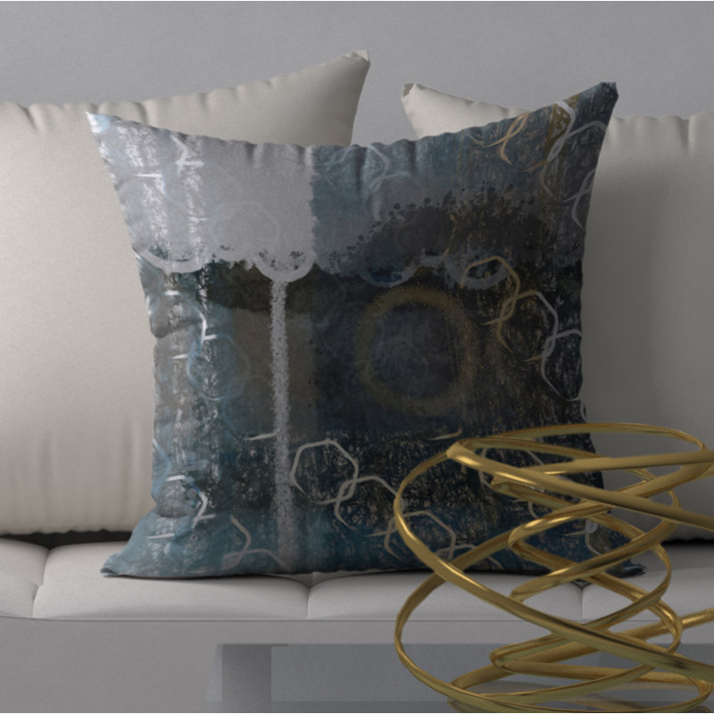 Abstract Reversible Throw Pillow, 24" x 24"