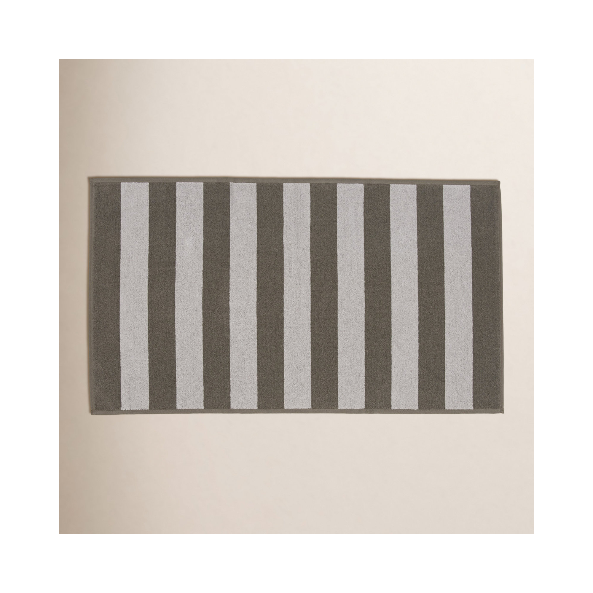 Simple Striped 100% Cotton Bath Mat, Sky/Peacock