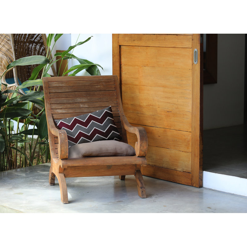 Coussin intérieur / extérieur Stripe A Balance, Gris et rouge