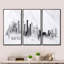 «Seattle Black Silhouette - Cityscape», ensemble d'art mural sur toile-138160279-138160275