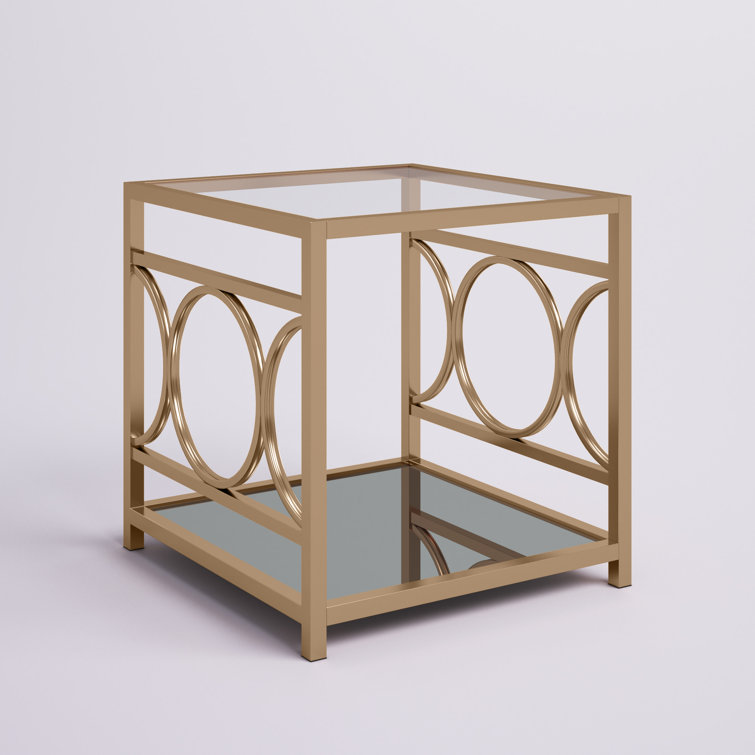 Taoran Glass Top End Table