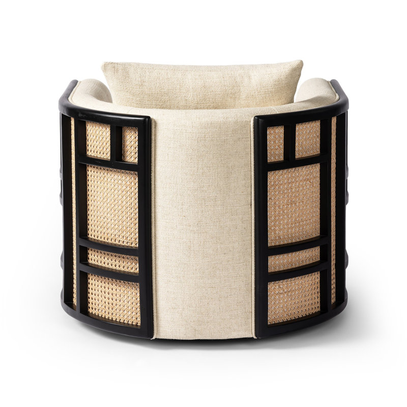 June Swivel Armchair, Thames Cream Polyester Blend
