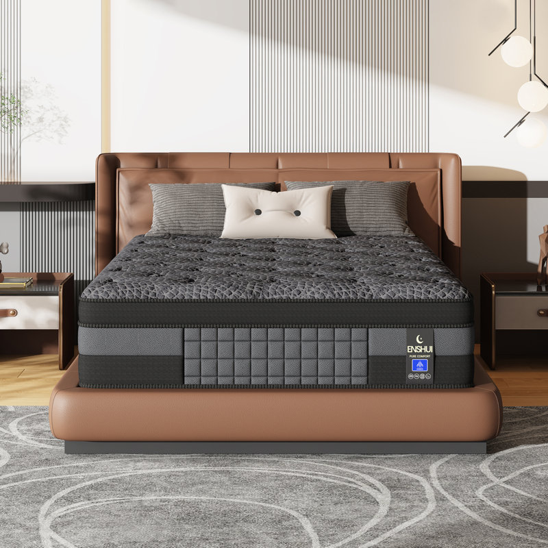ENSHUI 12" Medium Firm Euro Top Hybrid Mattress - Breathable & Cooling, 12'', Twin