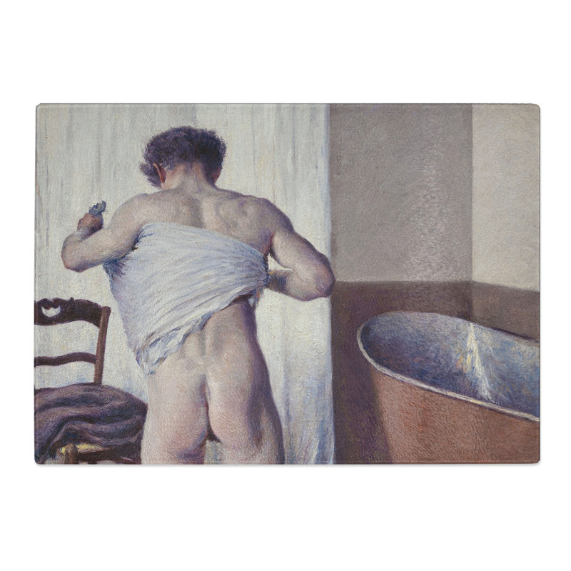 Man at His Bath by Gustave Caillebotte Chopping Board, 28.5cm W x 39cm L