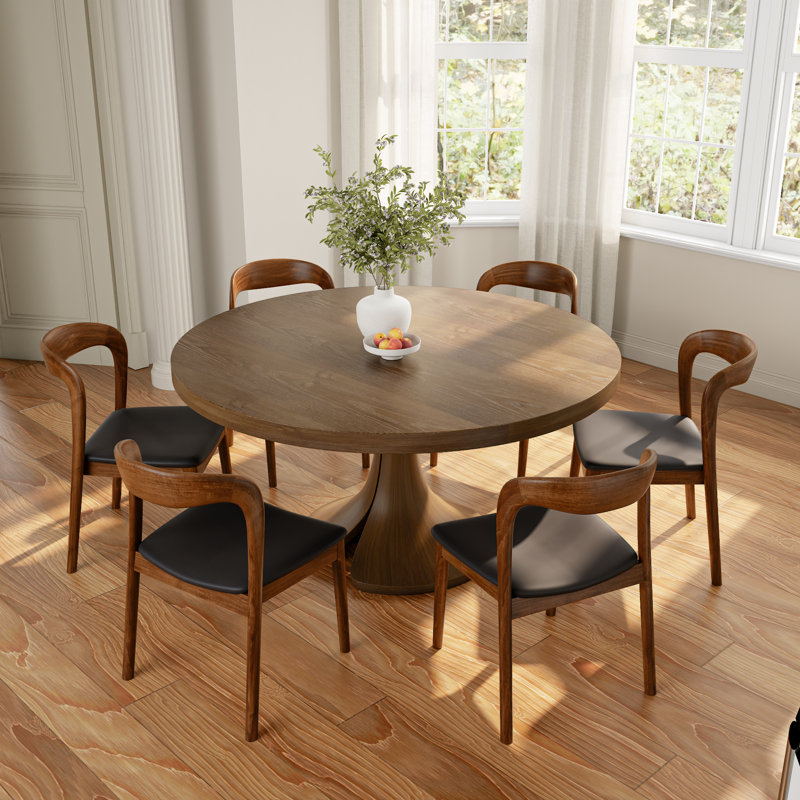 Ensemble de table de salle à manger et de chaises en bois massif Aurora 5/7/9 pièces Aurora, 7 pièces : table, 6 chaises
