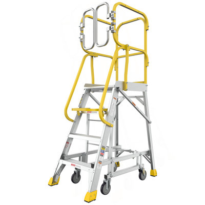 Échelle plateforme en aluminium