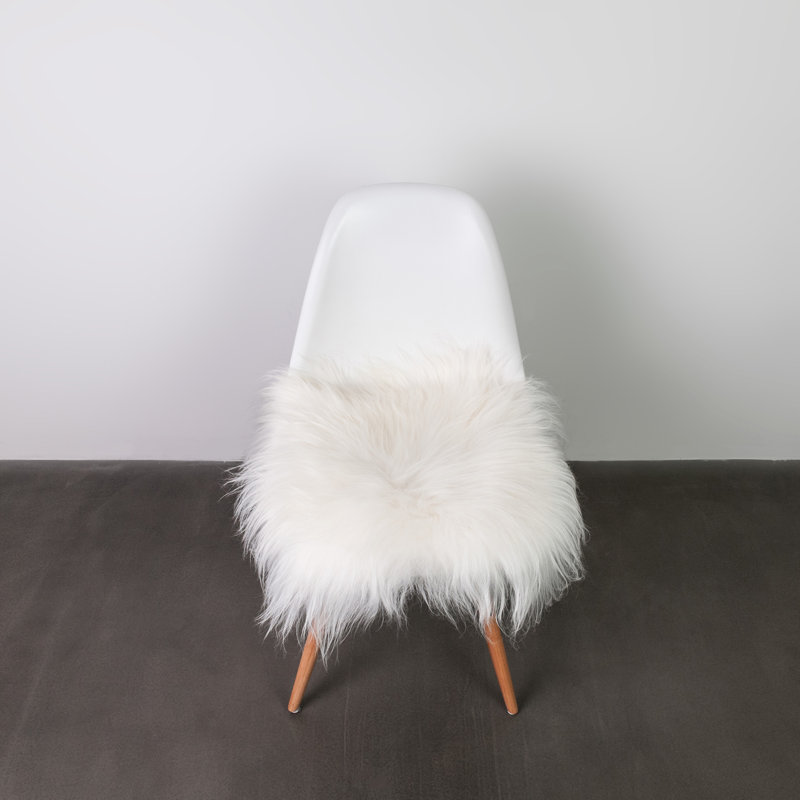 Icelandic Sheepskin Chair Pad Cushion, White
