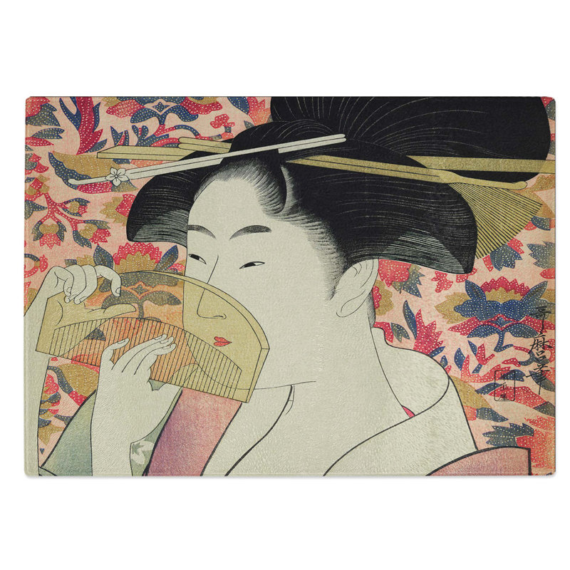 Glass Kushi by Kitagawa Utamaro Chopping Board, 39 cm W x 28.5 cm L