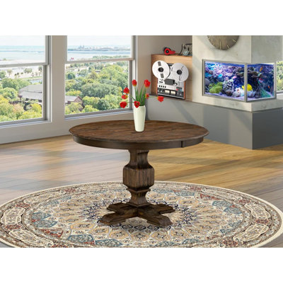 Table de salle à manger Kitchen - plateau rond en bois avec base piédestal, 48 x 48 pouces