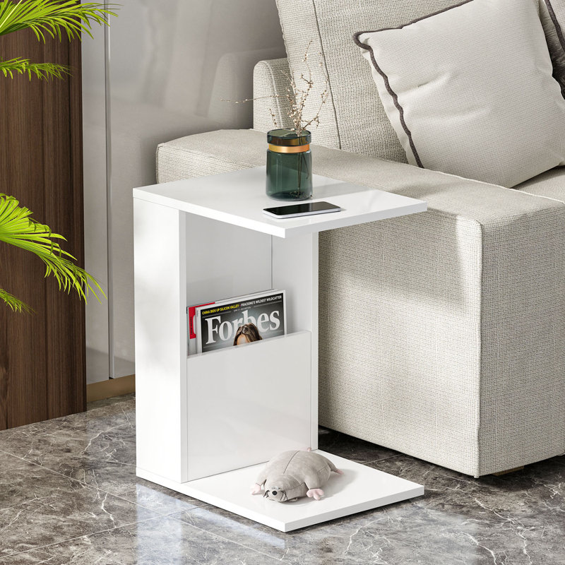 Eisaa C Table End Table, White