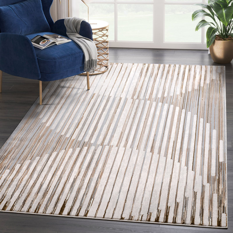 Grefe Striped Indoor Rug, Rectangle 5'3" x 7'6"