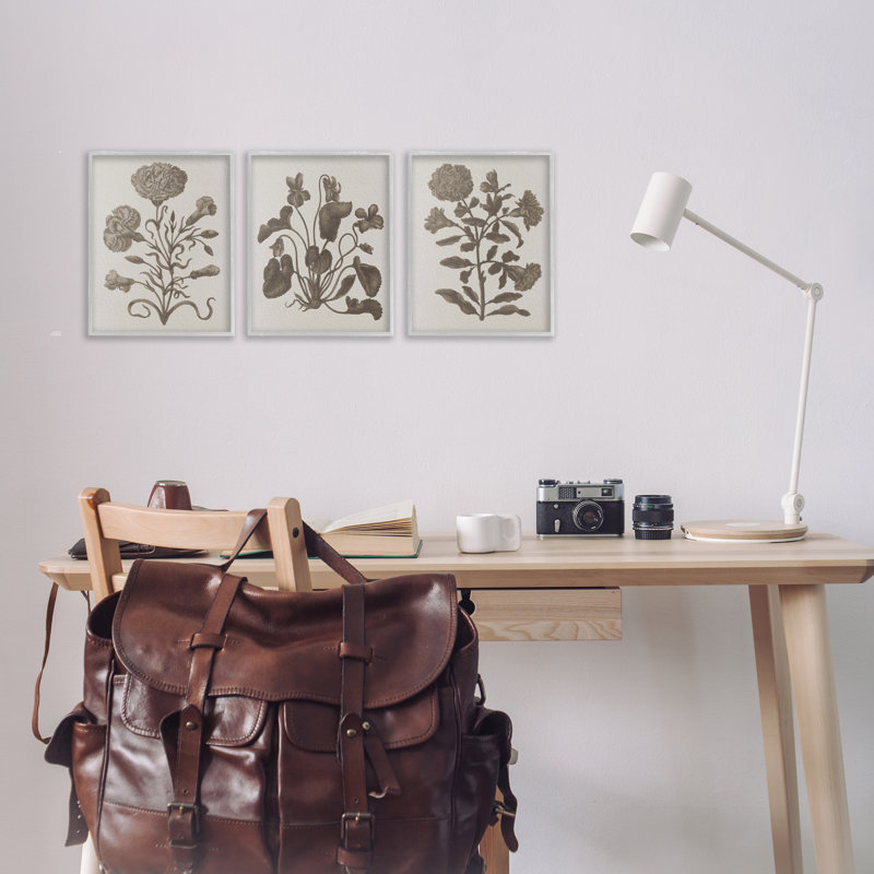  Ensemble de 3 giclées Vintage Country Botanicals par Lil 'Rue, H 14 po x l 11 po, Estampe numérique Farmhouse