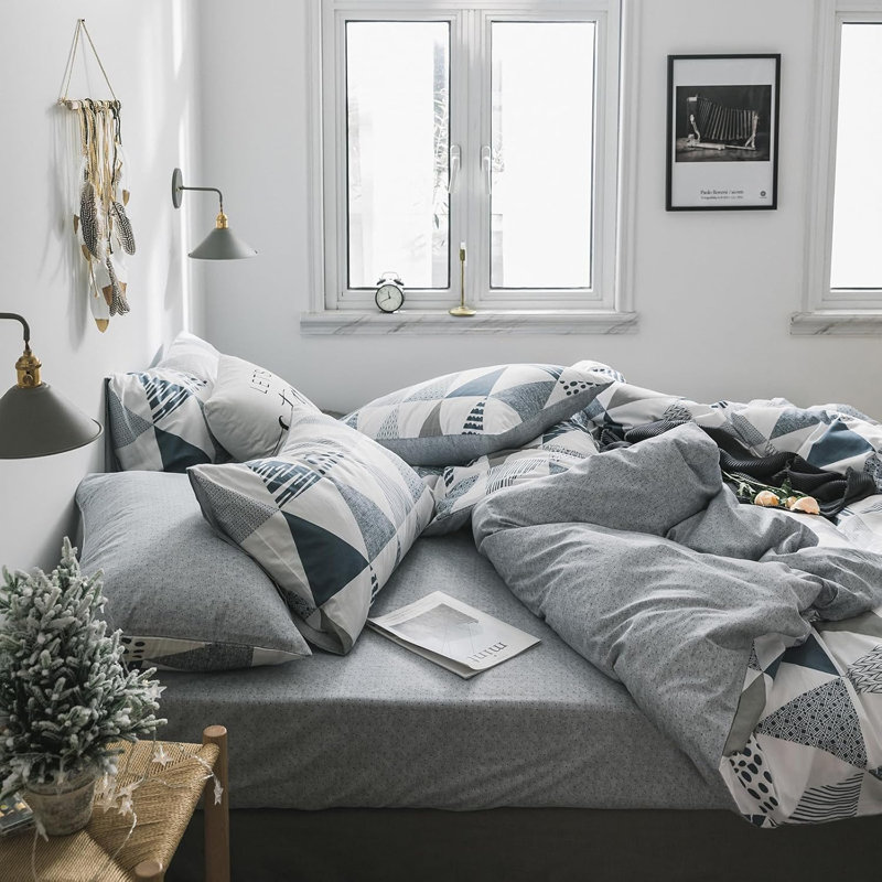 Microfiber Modern Style Comforter Set, Full Duvet Cover + 2 Full Pillowcases