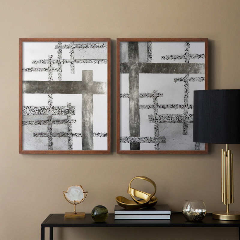 Terrazzo Grid I-Premium, reproduction encadrée prête à accrocher - aucun clou requis - aucun clou requis, H 11 po x l 18 po