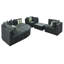 Canapé modulaire d'extérieur courbé de 94,1 po de largeur avec coussins Alizeh