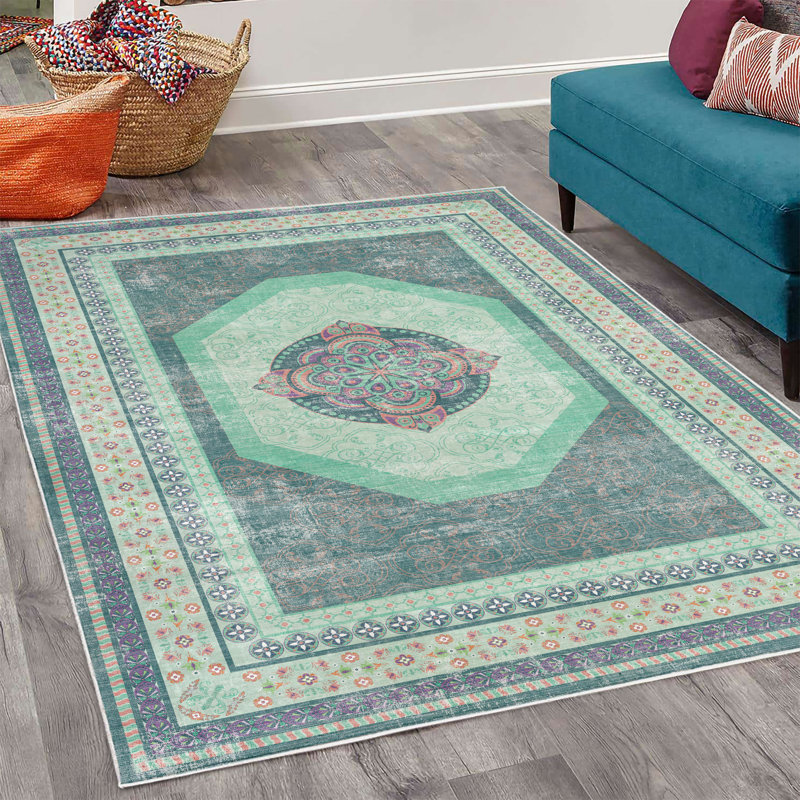 Tapis décoratif bohémien, Rectangle 4 pi x 5 pi 5 po
