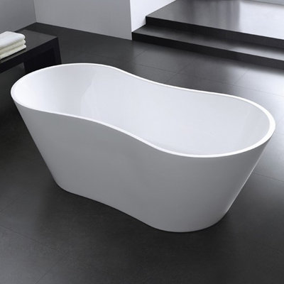 Onde 66'' x 29.8'' Freestanding Soaking Acrylic Bathtub