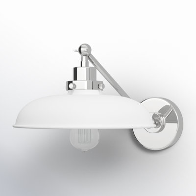Single Light Steel Dimmable Armed Sconce