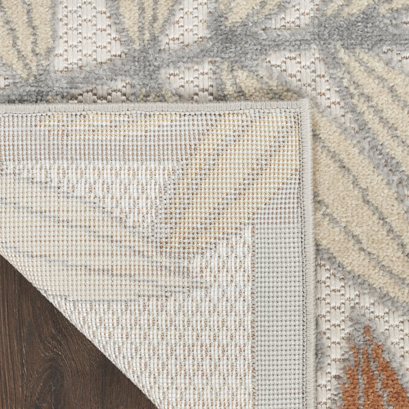 Tapis floral intérieur / extérieur Ressie, Rectangle 5 pi 3 po x 7 pi 5 po