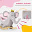 Alin Rocker Baby Rocking Horse Plush Elephant Rocker Safety Belt 18-36 Months