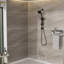 Système de douche multi fonctions avec pomme de douche à effet pluie 4,7 po, douche à main à 8 fonctions, barre coulissante réglable, noir mat-126232162