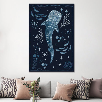 Ocean Garden Whale Shark - Wall Art Print - Framed Canvas