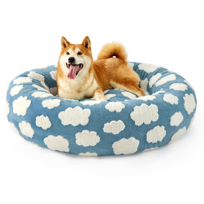 Lit pour chien Lesure Donut Lesure, L (H 8 po x l 36 po x P 36 po), Nuage bleu clair