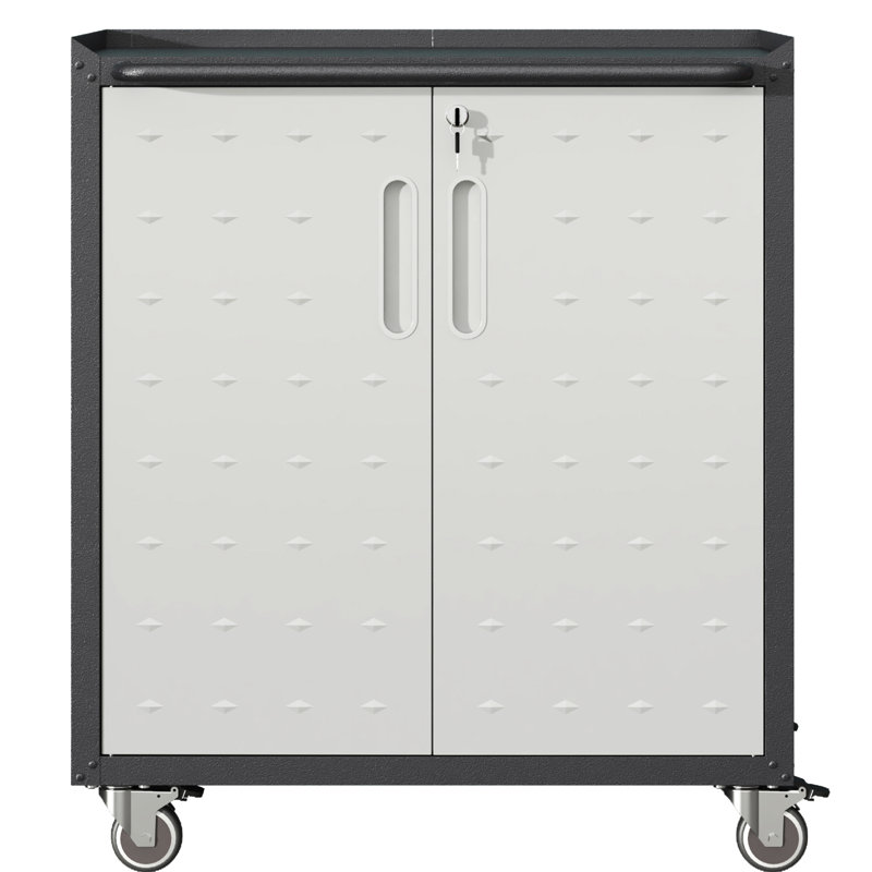 Armoire de rangement en métal avec roues rotatives - pour différents espaces. , Réglable, eau. Noir et gris L 28,84 po x P 16,74 po, H 34,65 po, transportable et polyvalente.
