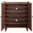 6-Tier Shoe Cabinet with Slatted Doors and Adjustable Shelves, Walnut-2045837620