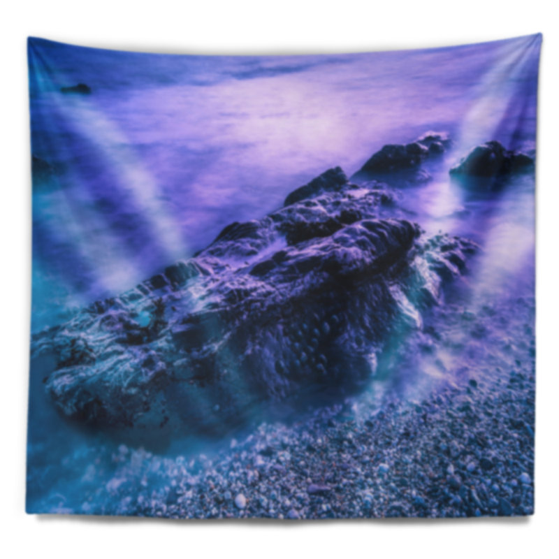 Tapisserie «Seascape Blue Slow Motion Sea Waves», H 50 po x l 60 po