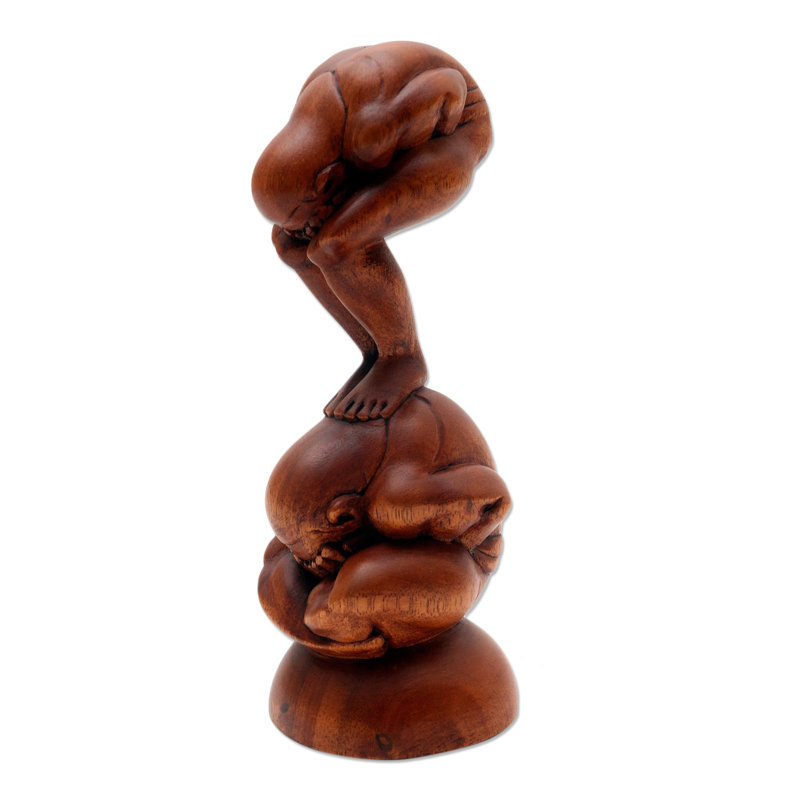 Sculpture Rossa Double Yogi et bois