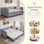 Canapé-lit convertible en tissu d'ameublement convertible avec couchette gigogne Gingham-130097224-130097227