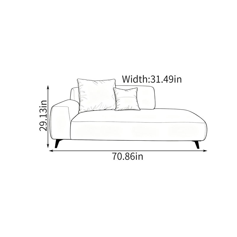 chaise longue en tissu simple et décontractée