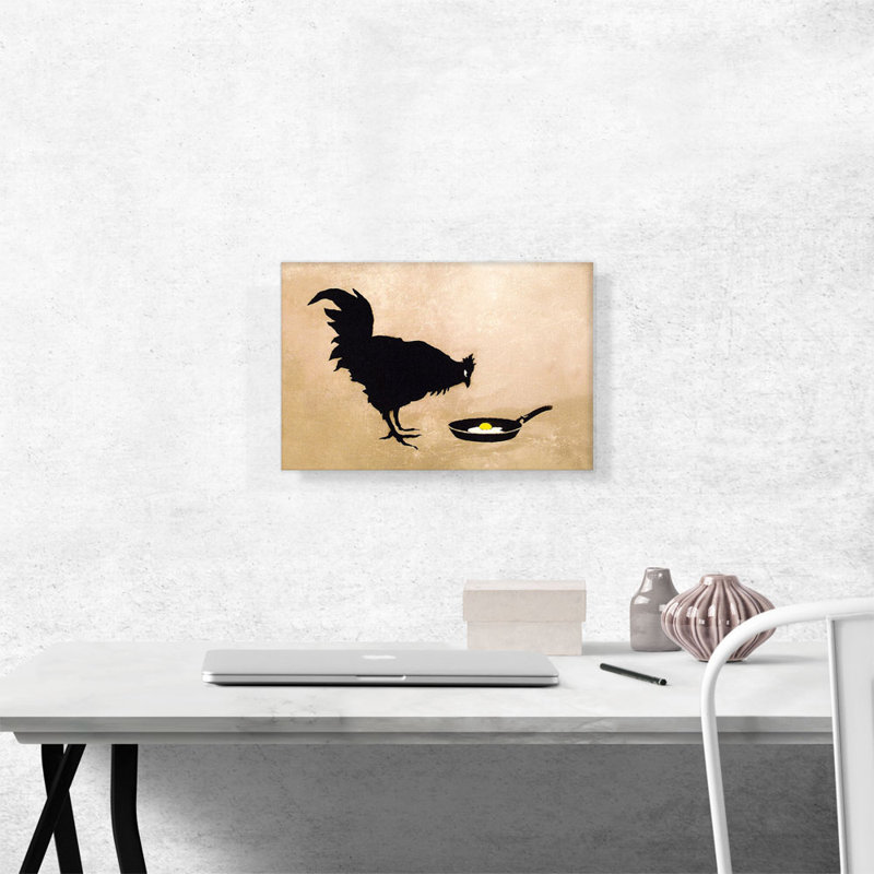 Poulet et œuf par Banksy, reproduction d'art sur toile tendue, H 12 po x l 18 po x P 1,5 po