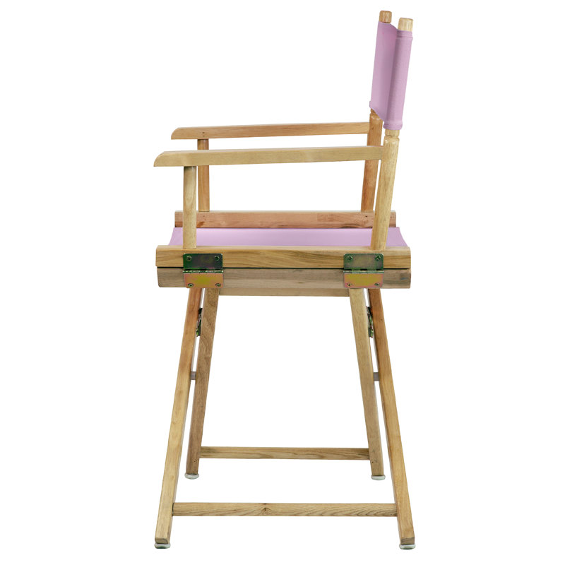 Chaise de réalisateur pliante 18 po, Naturel, Rose