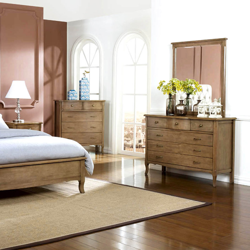 Skylar Dresser Mirror in Weathered Oak