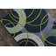 Tapis à motif géométrique abstrait en laine bleu marine, gris, lavande et vert lime Ailey Authentic-225261637