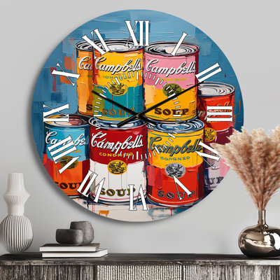 Pop Art Campbells Soup I - Modern White Face Wall Clock