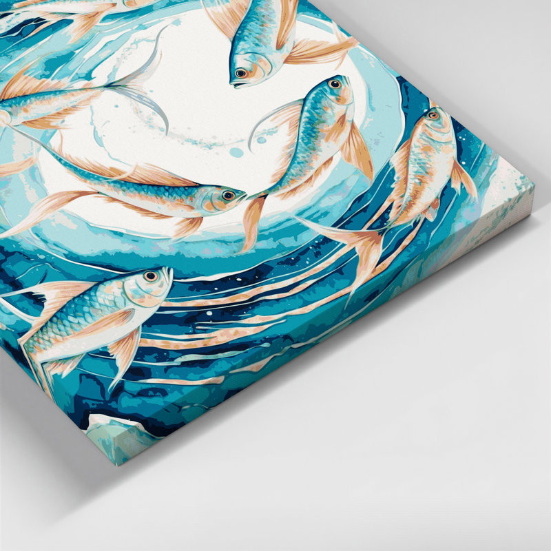 «Hawaiian Flying Fish», art mural sur toile verte, H 16 po x l 20 po