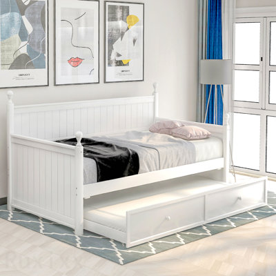 Lit de jour simple en bois avec lit gigogne simple