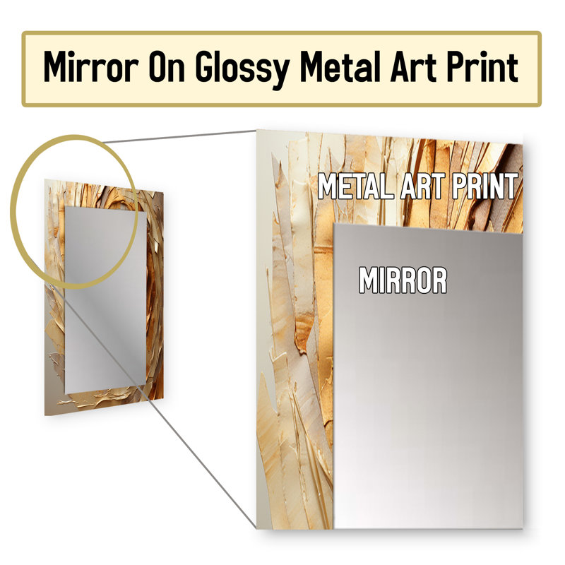 Brown Gilded Mocha Spiral - Modern Wall Mirror, 32" x 24"
