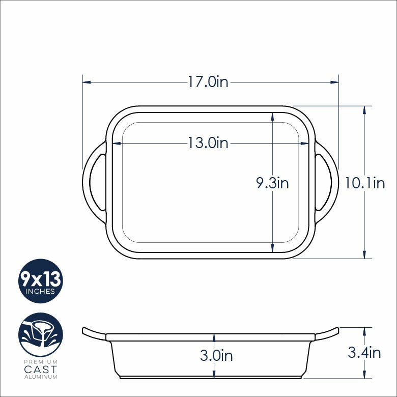 Nordic Ware ProCast Rectangular Non-Stick Baker, Red