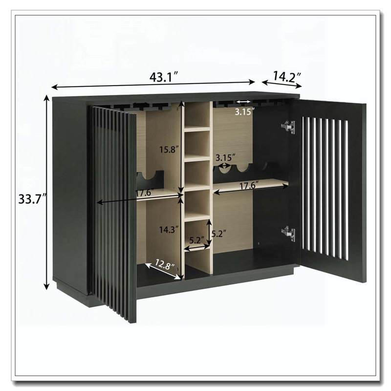 Armoire à boissons évidée Modern, Noir