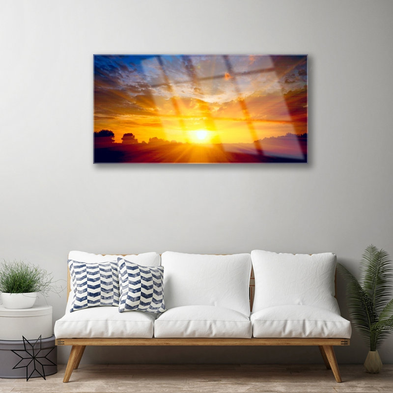 Landscape Sun - No Frame Print on Glass