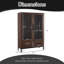 Vitrine avec portes en verre et lumières DEL-1735742893