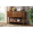 48'' Solid Wood Sideboard Console Table With 2 Drawers And Cabinets And Bottom Shelf, Retro Style Storage Dining Buffet Server Cabinet For Living Room Kitchen Dining Room(Brown)-1598003808
